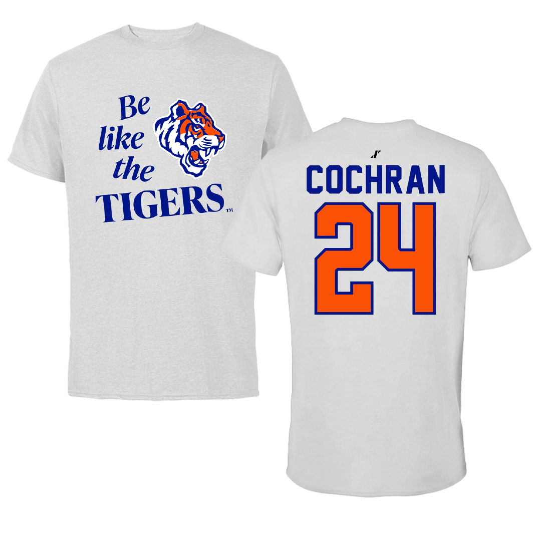Savannah State University Basketball Light Gray Be Like Us Performance Tee - #24 KJ Cochran