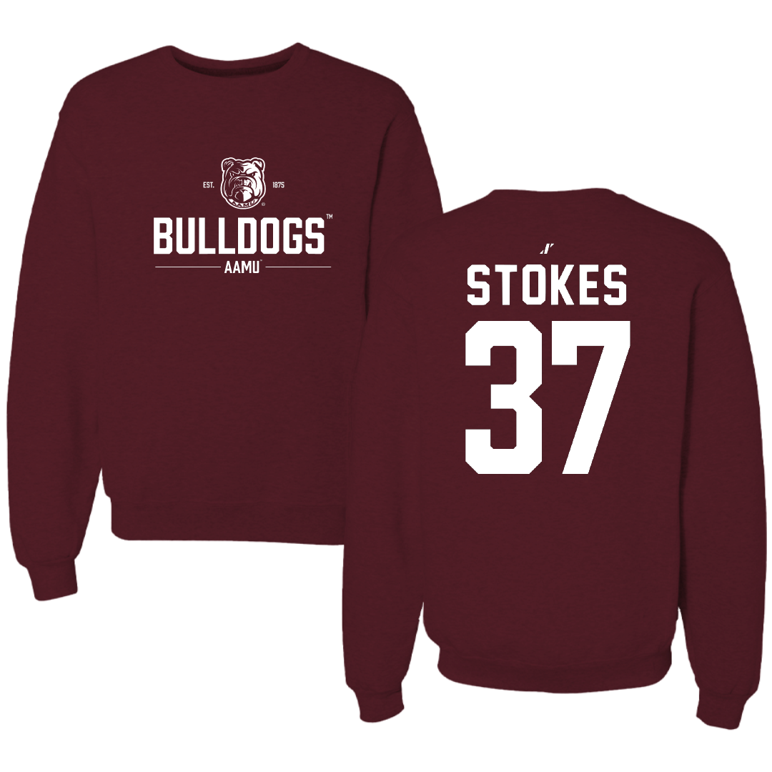 Alabama A&M University Baseball Maroon General Crewneck - #37 Kobe Stokes