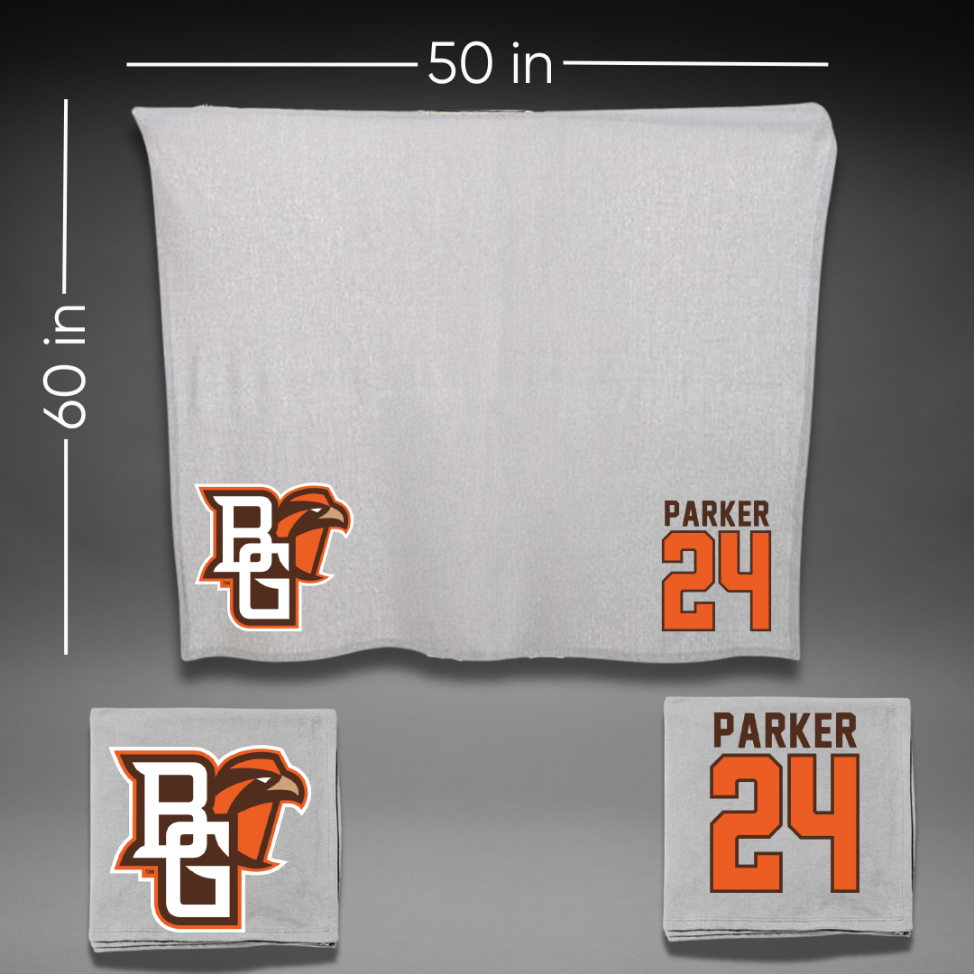 Bowling Green State University Ice Hockey Gray Blanket - #24 Eric Parker