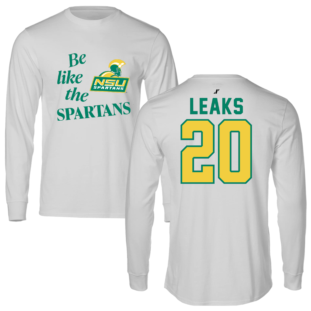Norfolk State University Basketball Light Gray Be Like Us Performance Long Sleeve - #20 Jordan Leaks
