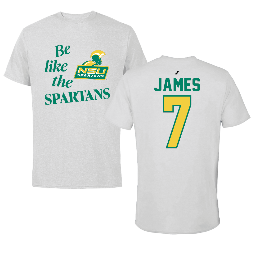 Norfolk State University Football Light Gray Be Like Us Tee - #7 Nolan James