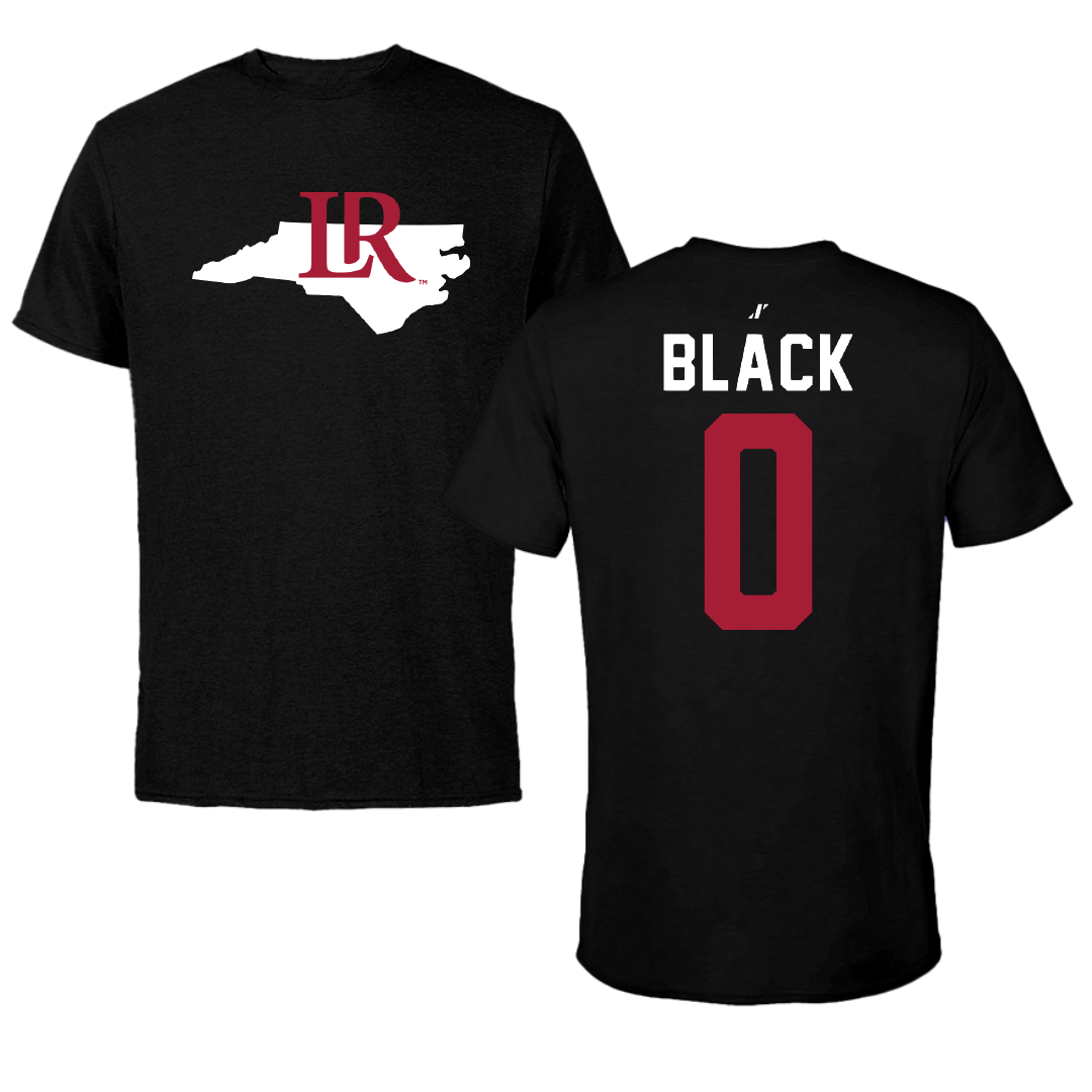 Lenoir-Rhyne University Football Black State Tee - #0 Jertavis Black