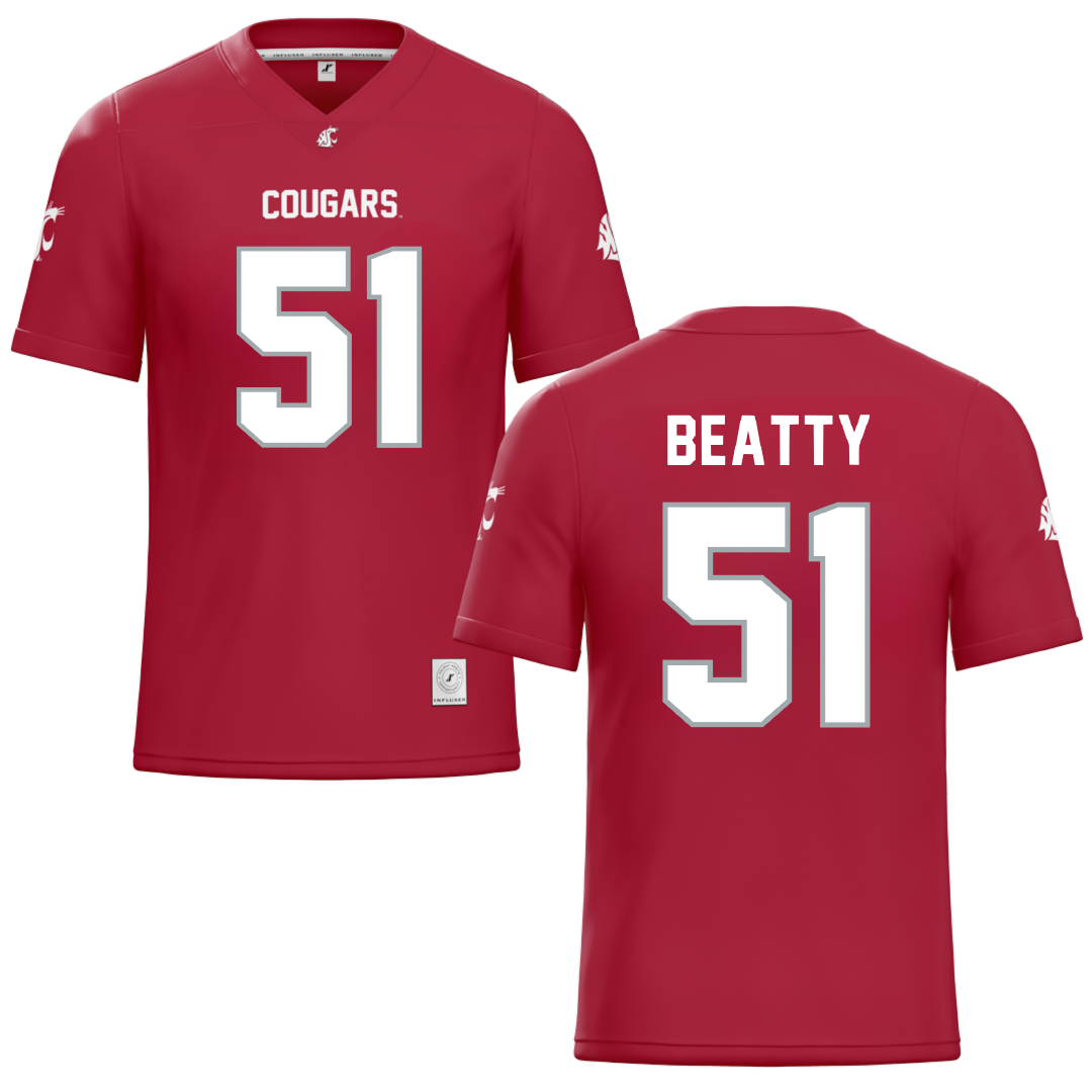 Washington State University Red Football Jersey - #51 Benjamin Beatty