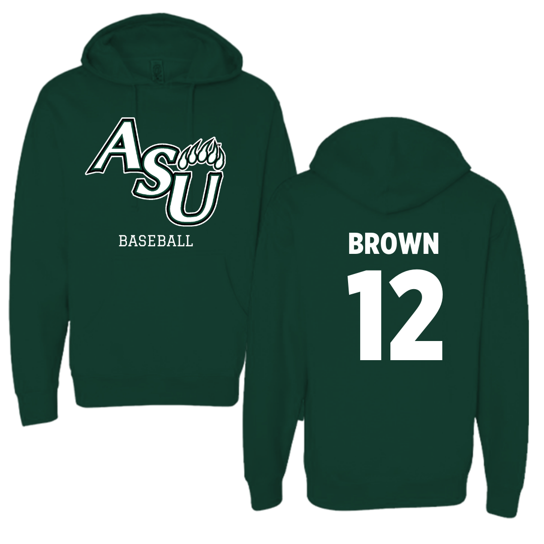 Adams State University Baseball Forest Green Block Hoodie - #12 Payton Brown