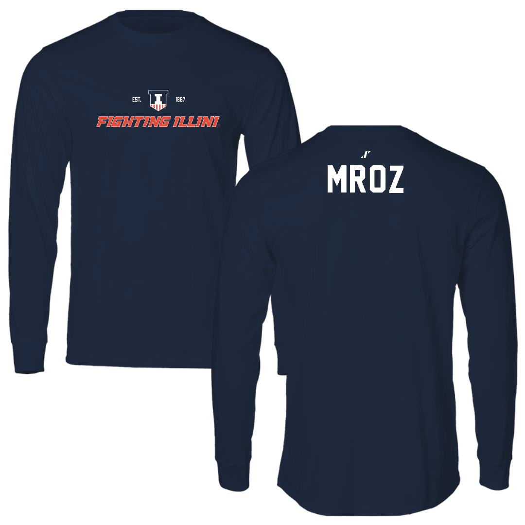 University of Illinois Tennis Navy General Long Sleeve - William Mroz