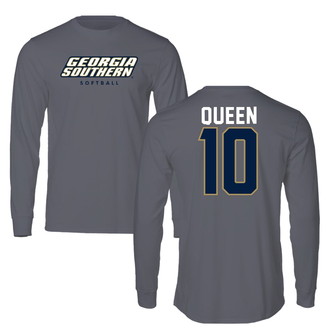 Georgia Southern University Softball Gray Long Sleeve - #10 Braelyn Queen