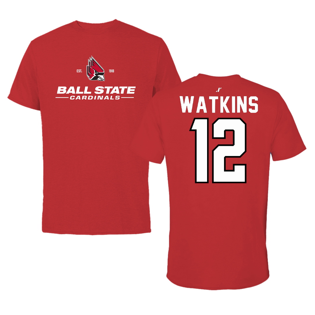 Ball State University Soccer Red General Performance Tee - #12 Lexi Watkins