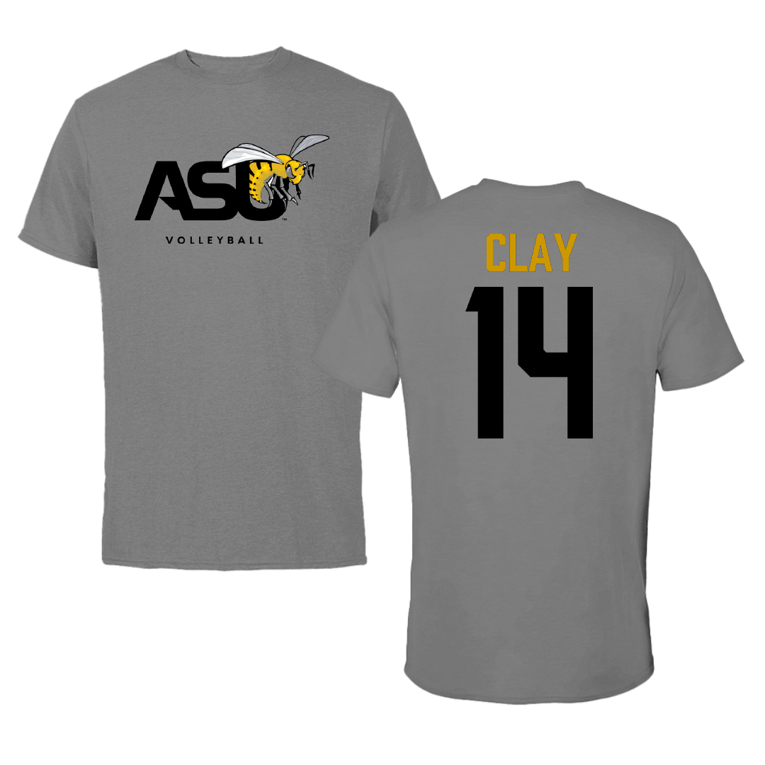 Alabama State University Volleyball Dark Gray Tee - #14 Kamrynn Clay