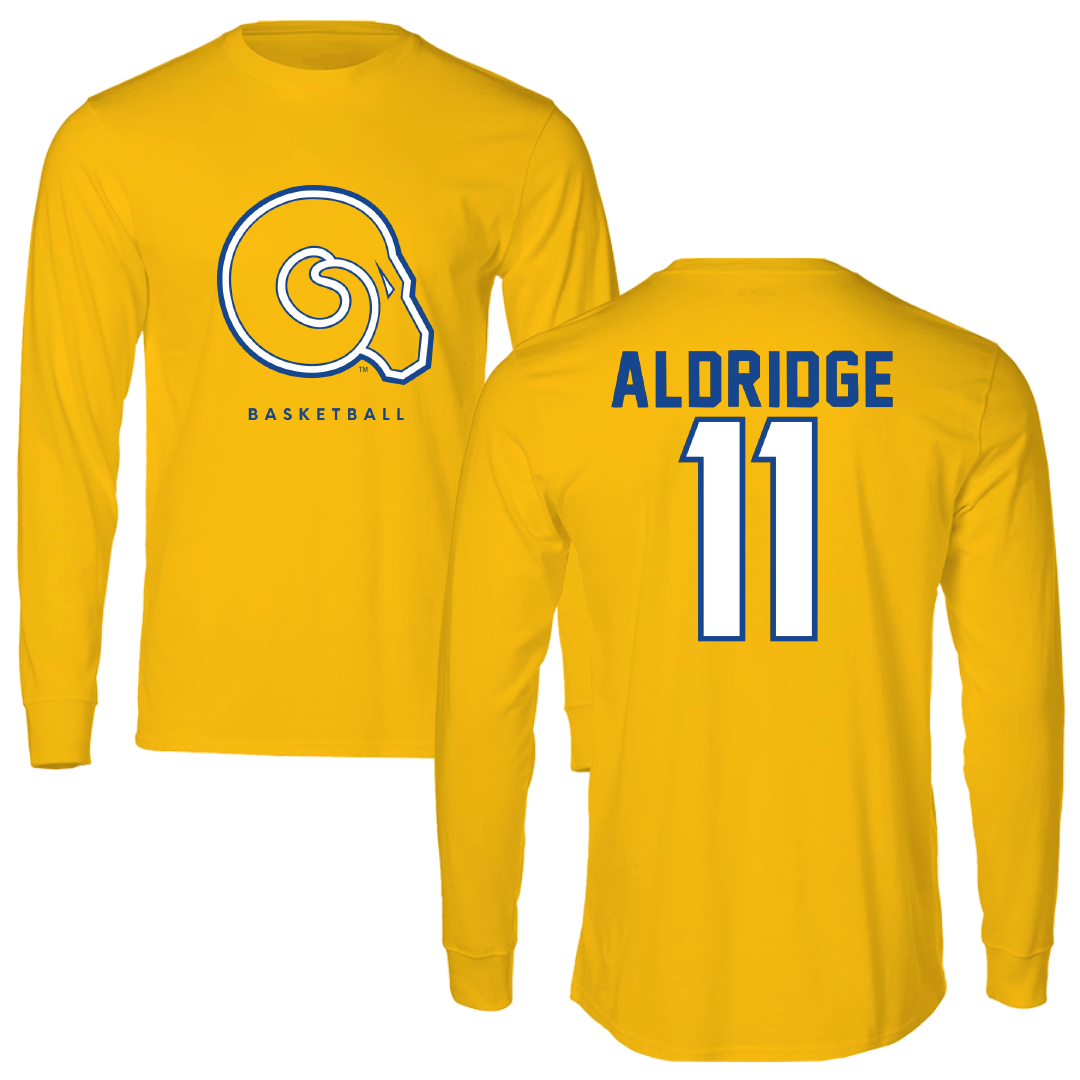 Albany State University Basketball Gold Performance Long Sleeve - #11 Gshan Aldridge
