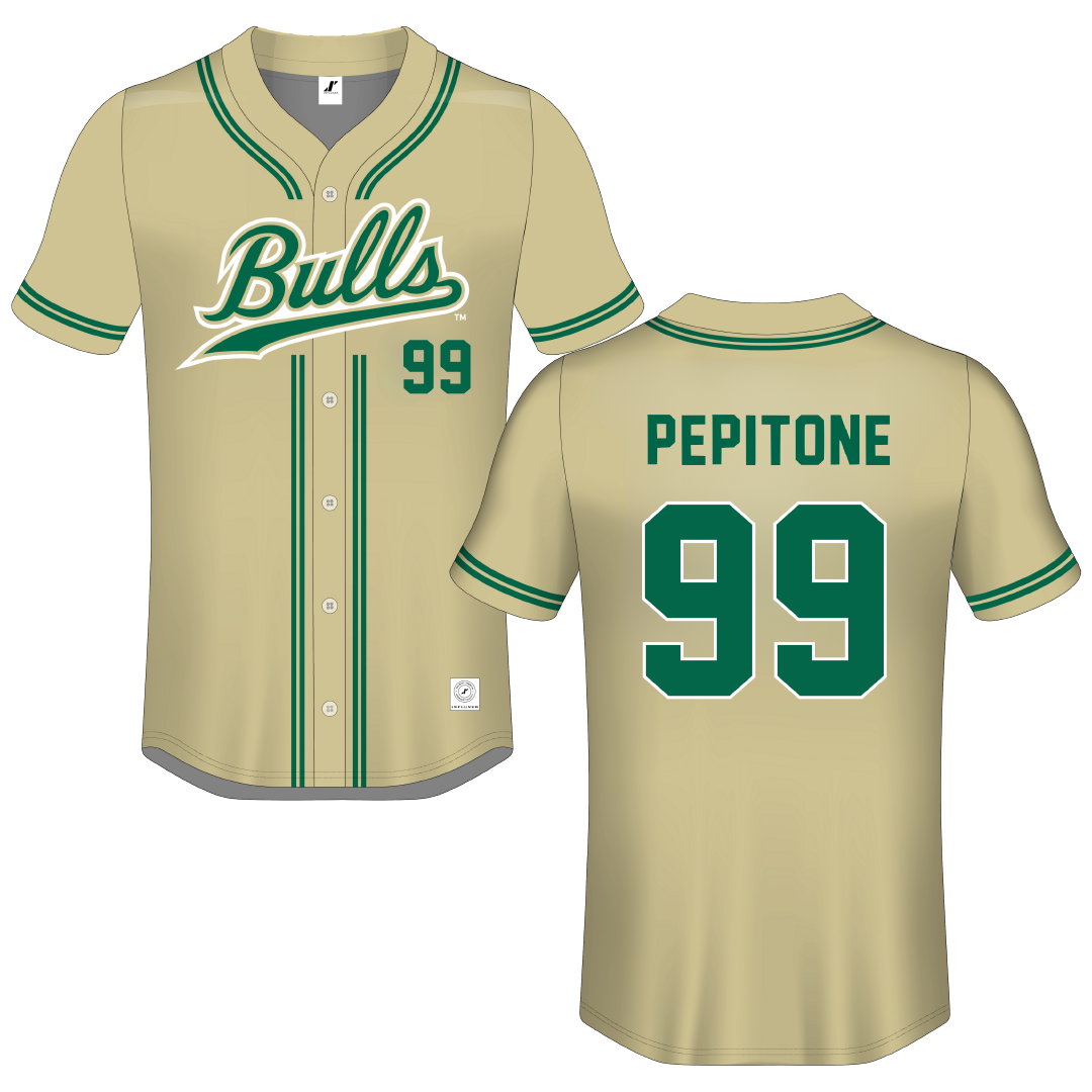 University of South Florida Gold Button-Down Jersey - #99 Alicea Pepitone