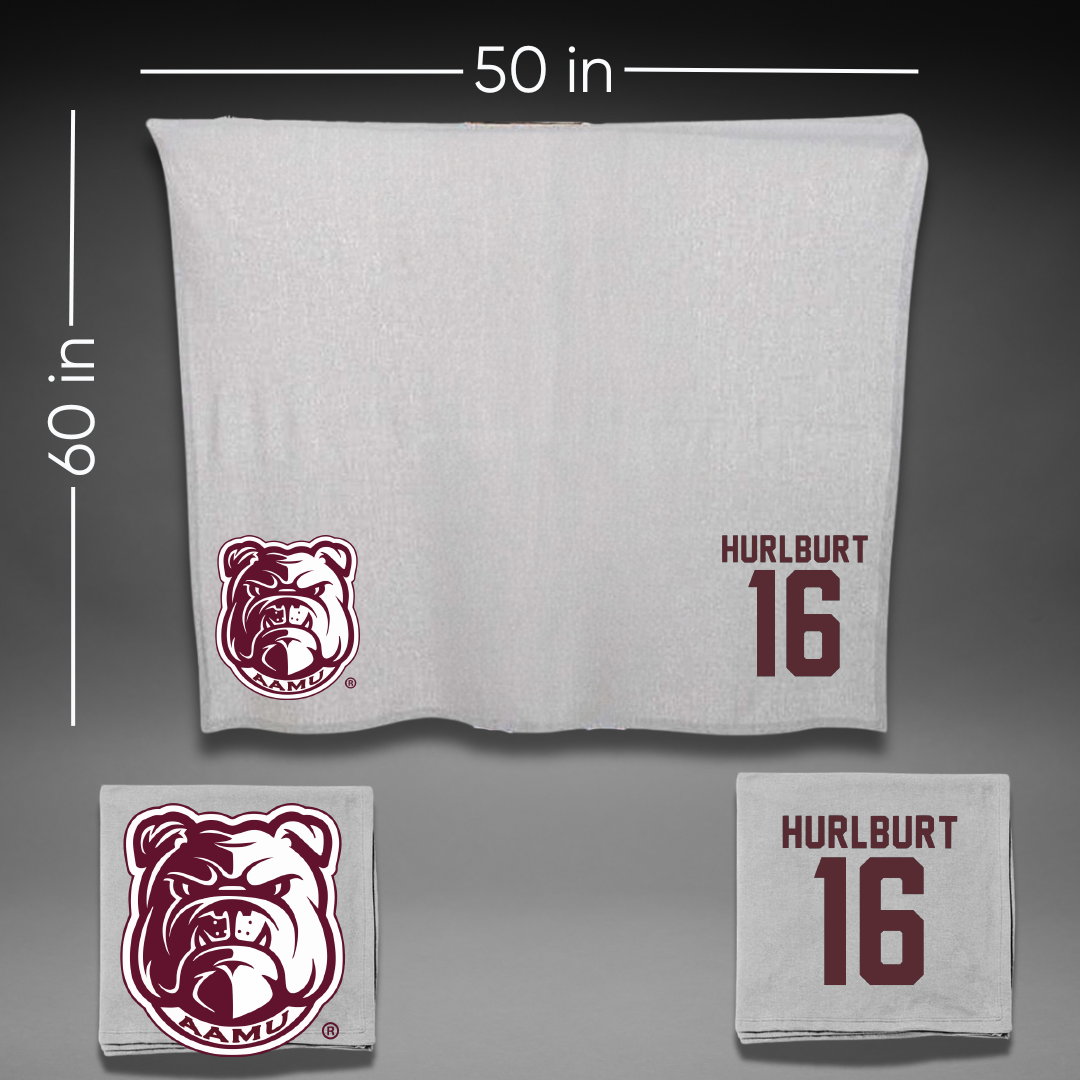 Alabama A&M University Baseball Gray Bulldog Blanket - #16 Evan Hurlburt
