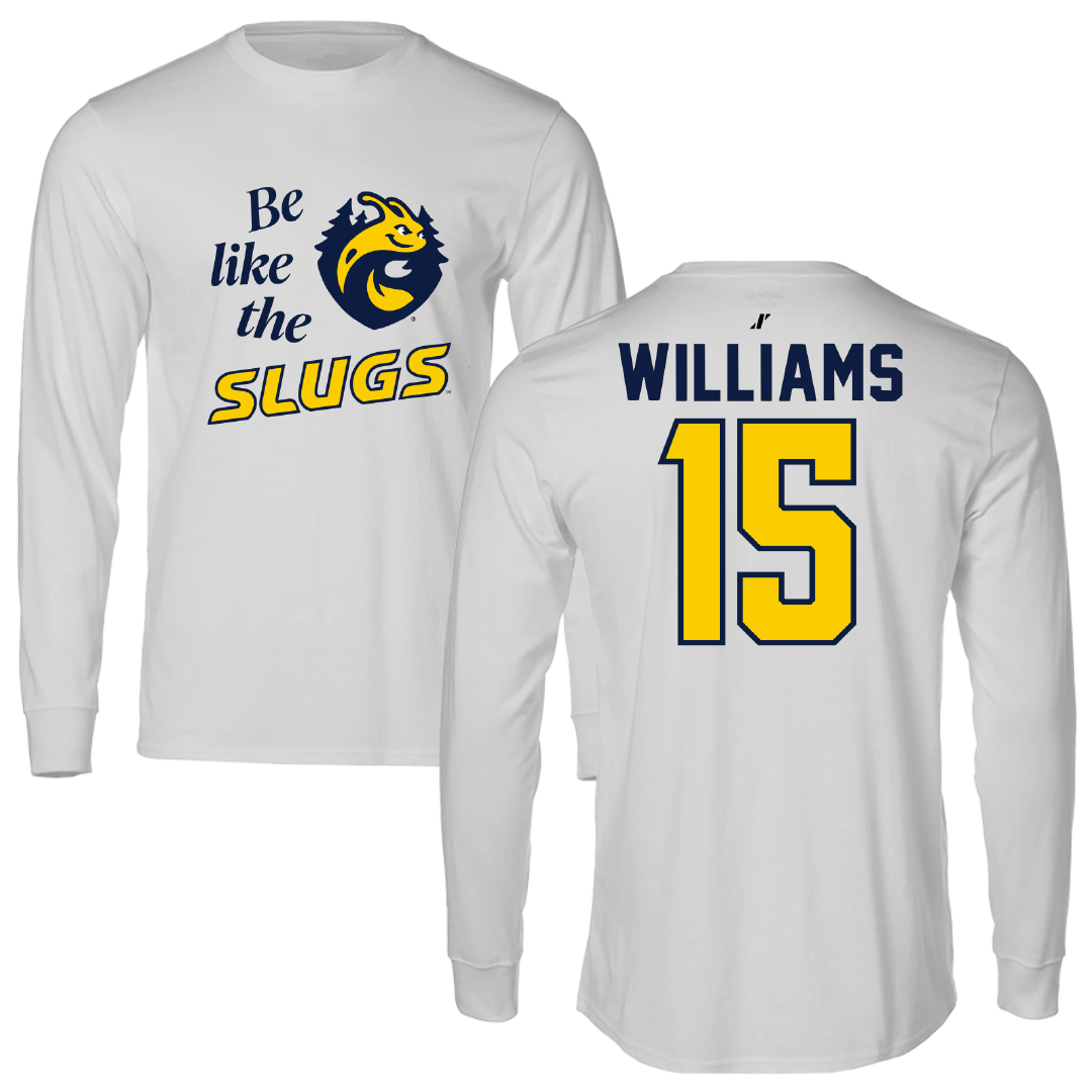 University of California-Santa Cruz Volleyball Light Gray Be Like Us Performance Long Sleeve - #15 Ryan Williams