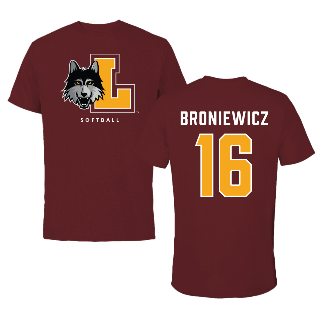 Loyola University-Chicago Softball Maroon Mascot Tee - #16 Andie Broniewicz