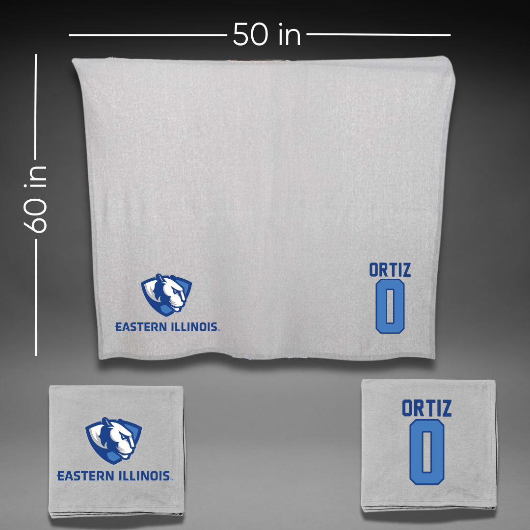 Eastern Illinois University Soccer Gray Blanket - #0 Lucas Ortiz