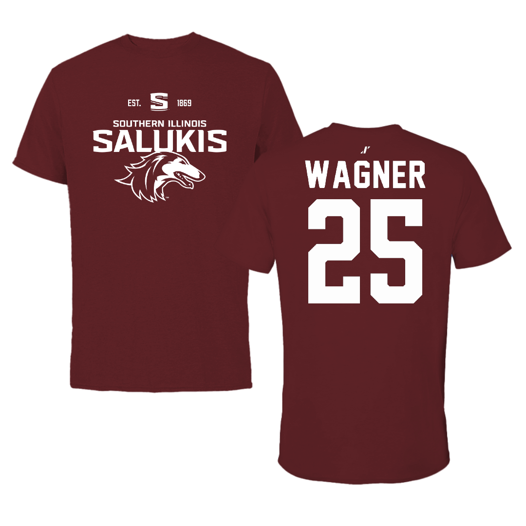 Southern Illinois University at Carbondale Football Maroon General Tee - #25 Kayleb Wagner
