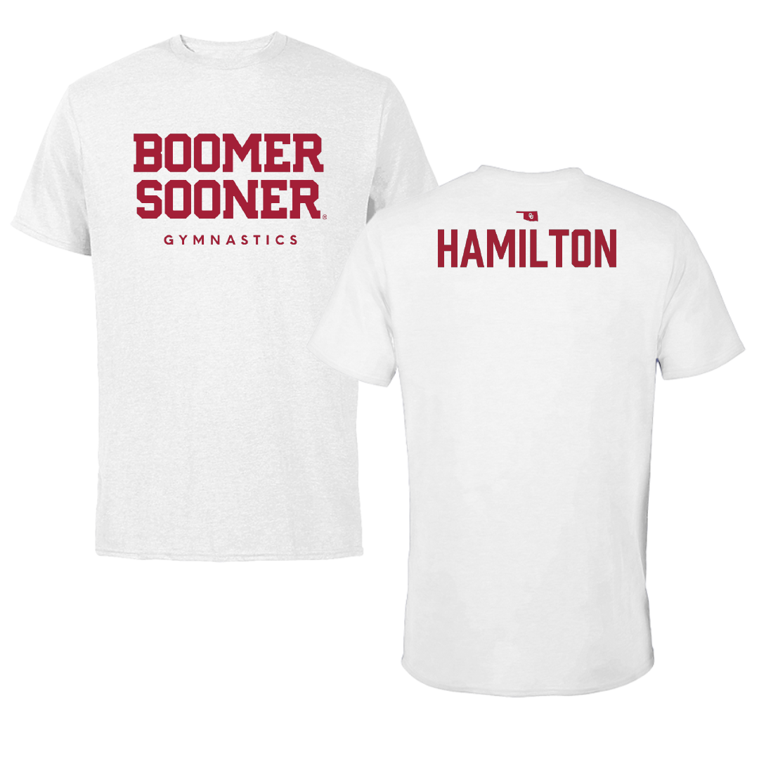 University of Oklahoma Gymnastics White Performance Tee - Nicholas Hamilton