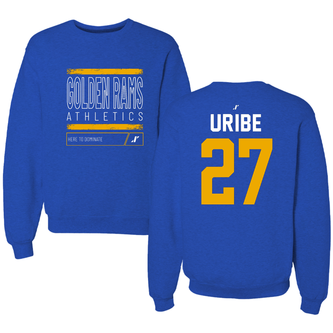Albany State University Baseball Blue Dominate Crewneck - #27 Mylon Uribe