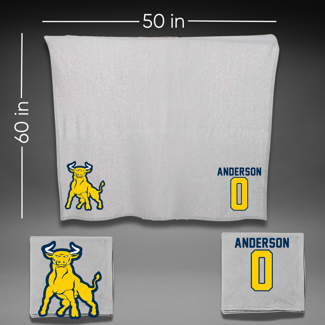 Johnson C. Smith University Basketball Gray Blanket - #0 Javon Anderson