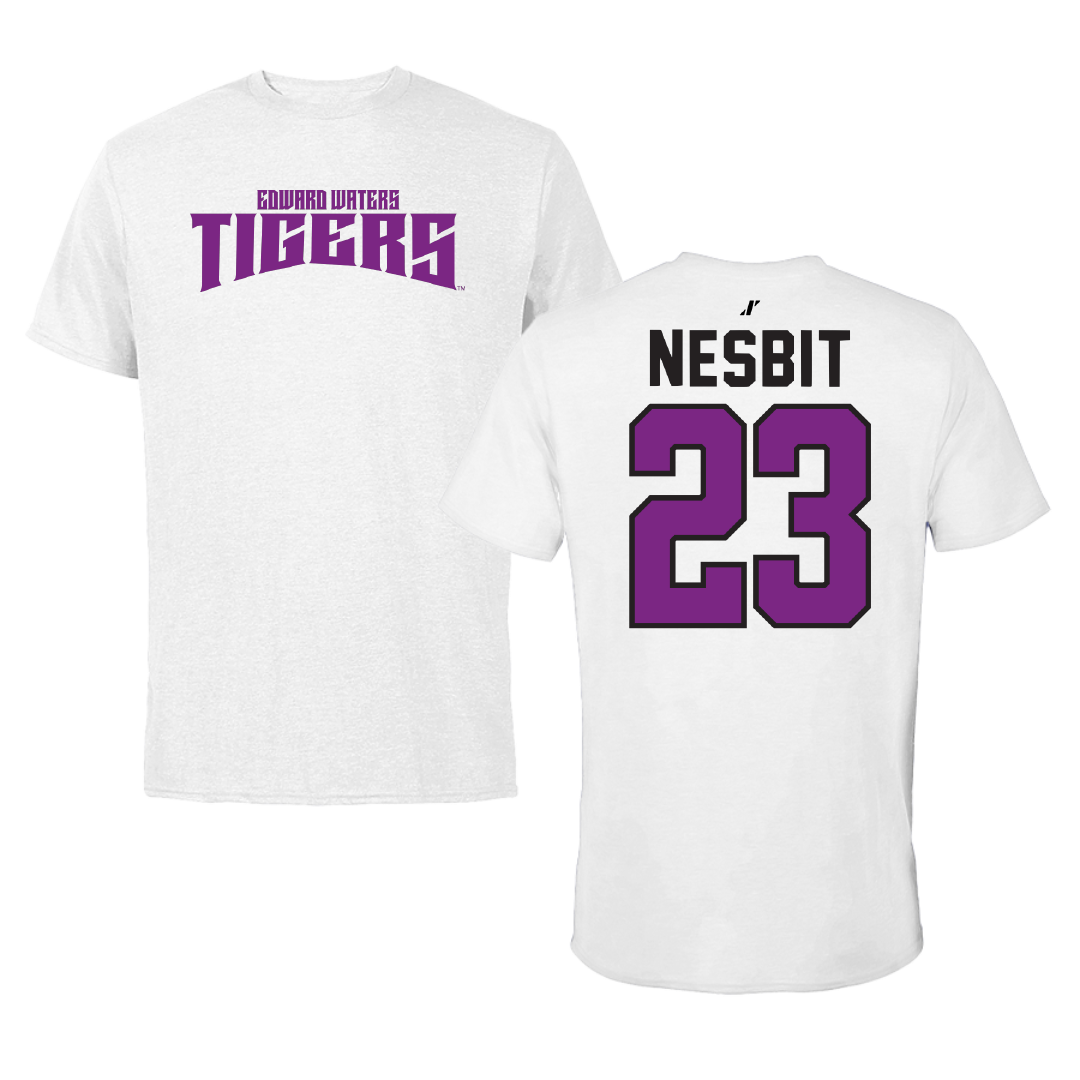 Edward Waters University Football White Classic Performance Tee - #23 Jonathan Nesbit
