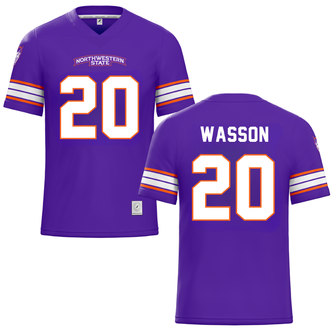 Northwestern State University Purple Football Jersey - #20 Hogan Wasson