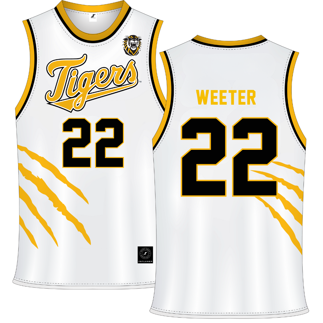Fort Hays State University White Basketball Jersey - #22 Talexa Weeter