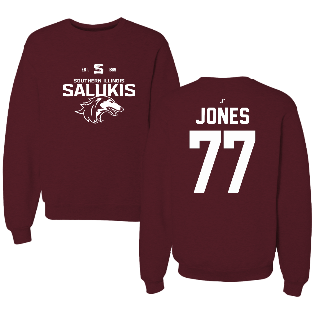 Southern Illinois University at Carbondale Softball Maroon General Crewneck - #77 Sidney Jones