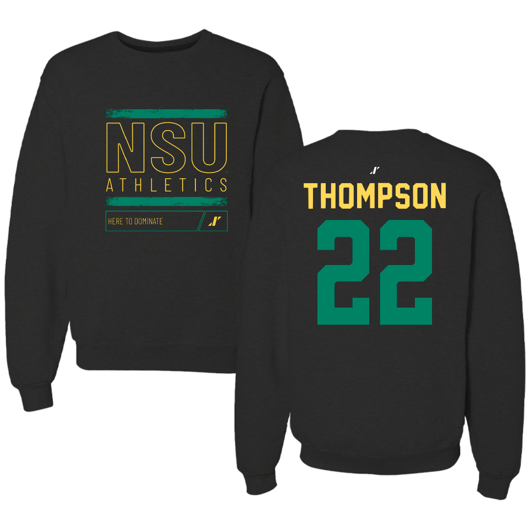 Norfolk State University Football Black Dominate Crewneck - #22 Ryan Thompson