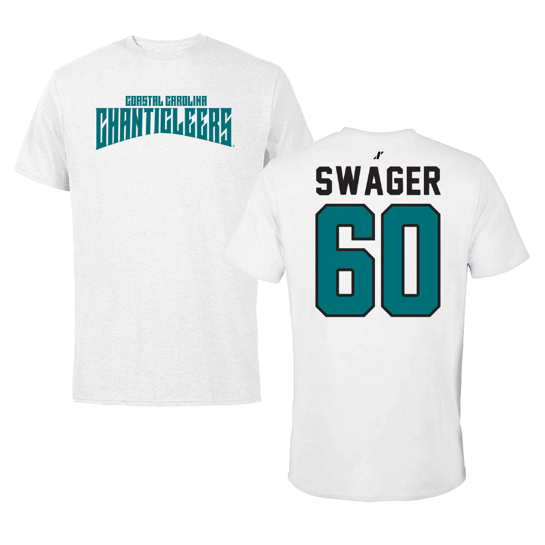 Coastal Carolina University Football White Classic Tee - #60 Mike Swager