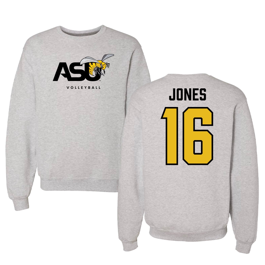 Alabama State University Volleyball Light Gray Crewneck - #16 Essence Jones