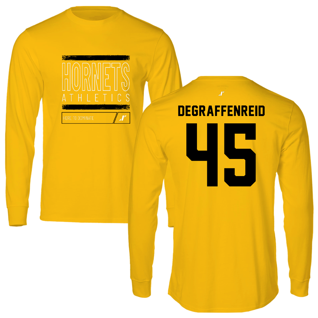 Alabama State University Football Gold Dominate Performance Long Sleeve - #45 Grant DeGraffenreid