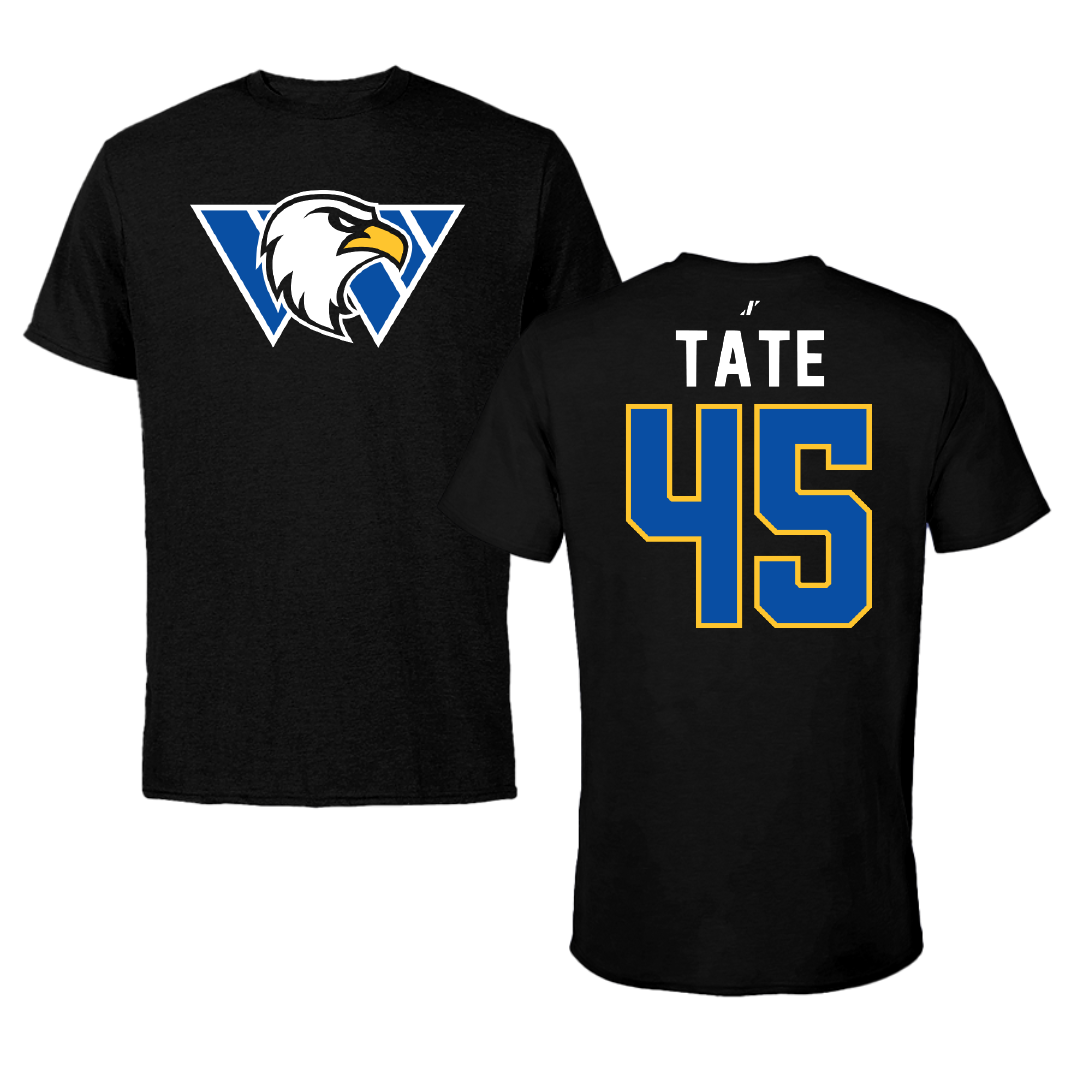 Williams Baptist University Baseball Black Tee - #45 Robbie Tate