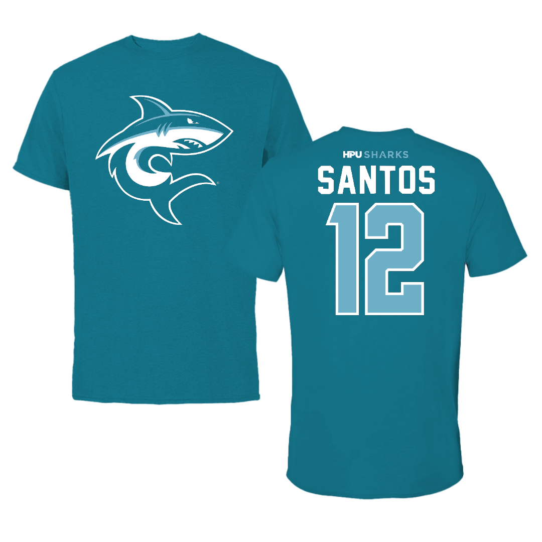 Hawaii Pacific University Basketball Teal Tee - #12 Serenity Santos