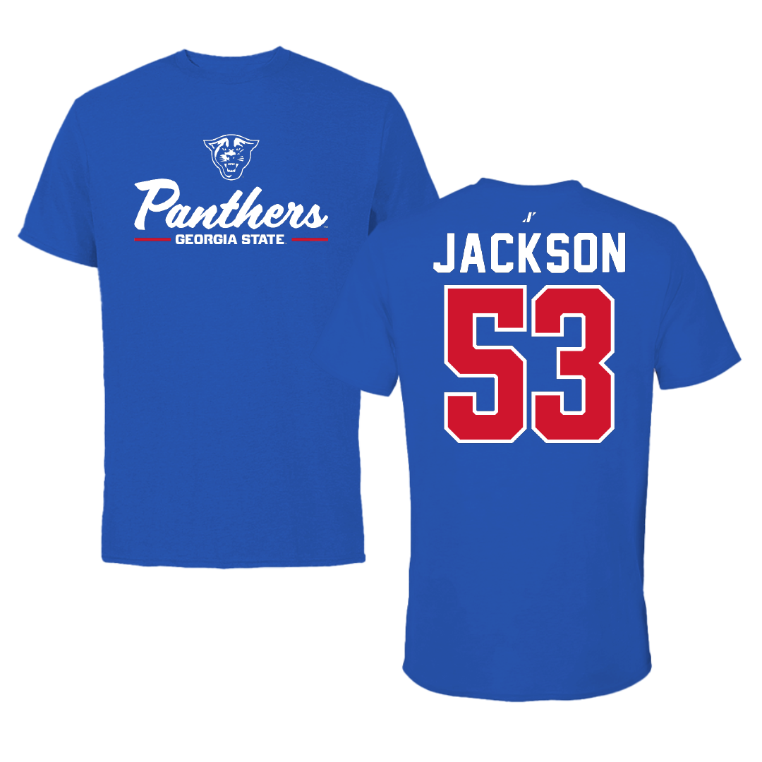 Georgia State University Football Blue General Tee - #53 Malik Jackson