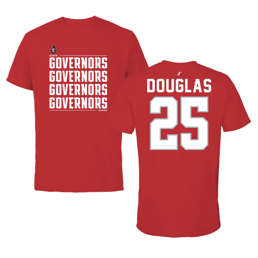 Austin Peay State University Basketball Red General Performance Tee - #25 Tiya Douglas