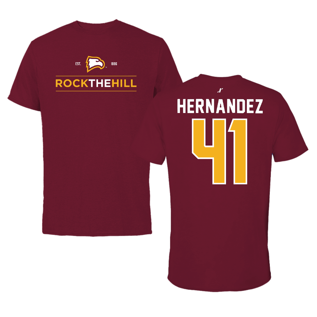 Winthrop University Baseball Garnet General Tee - #41 Jaylen Hernandez