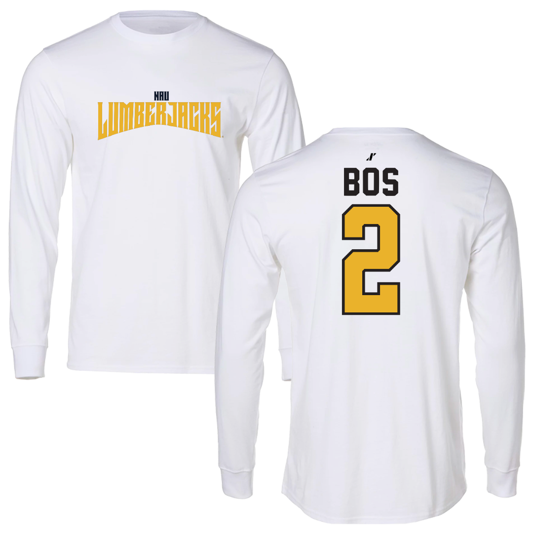 Northern Arizona University Soccer White Classic Performance Long Sleeve - #2 Olivia Bos