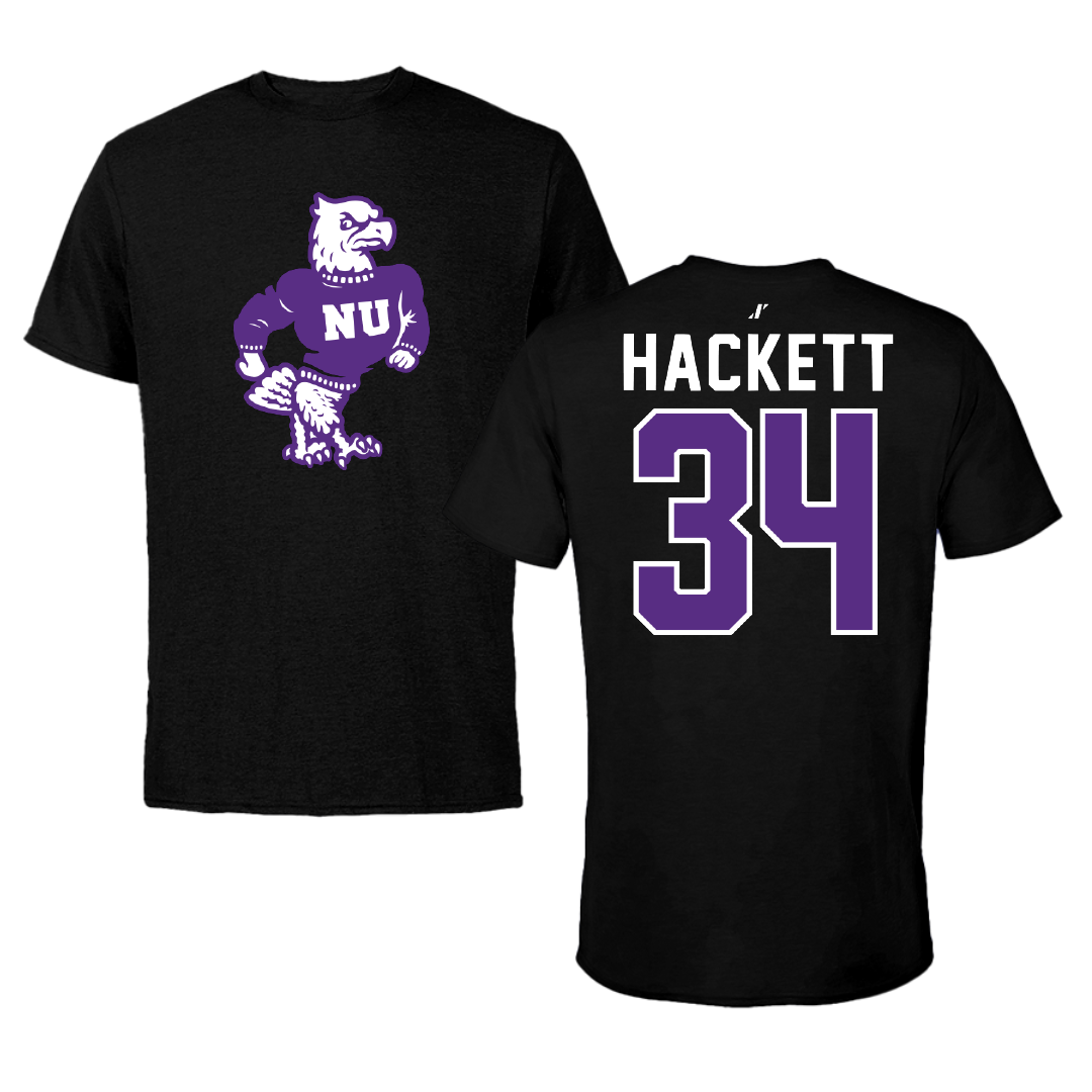 Niagara University Ice Hockey Black Tee - #34 Noah Hackett
