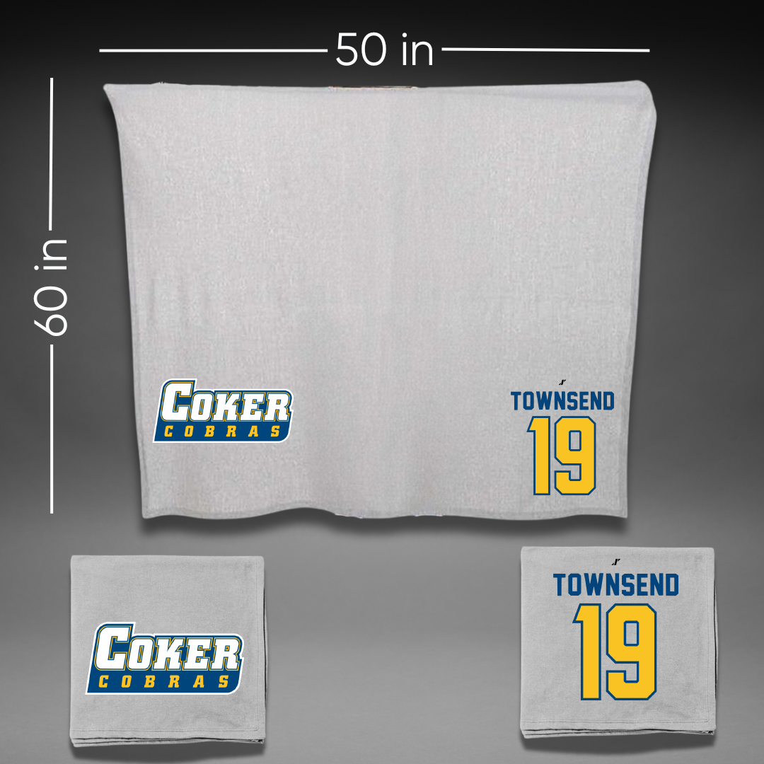 Coker University Lacrosse Gray Blanket - #19 Marcus Townsend