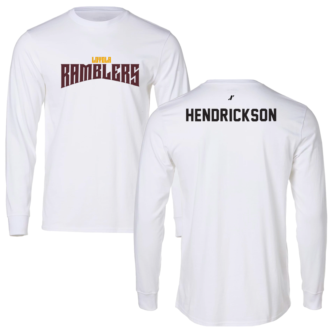 Loyola University-Chicago TF and XC White Classic Long Sleeve - Fran Hendrickson