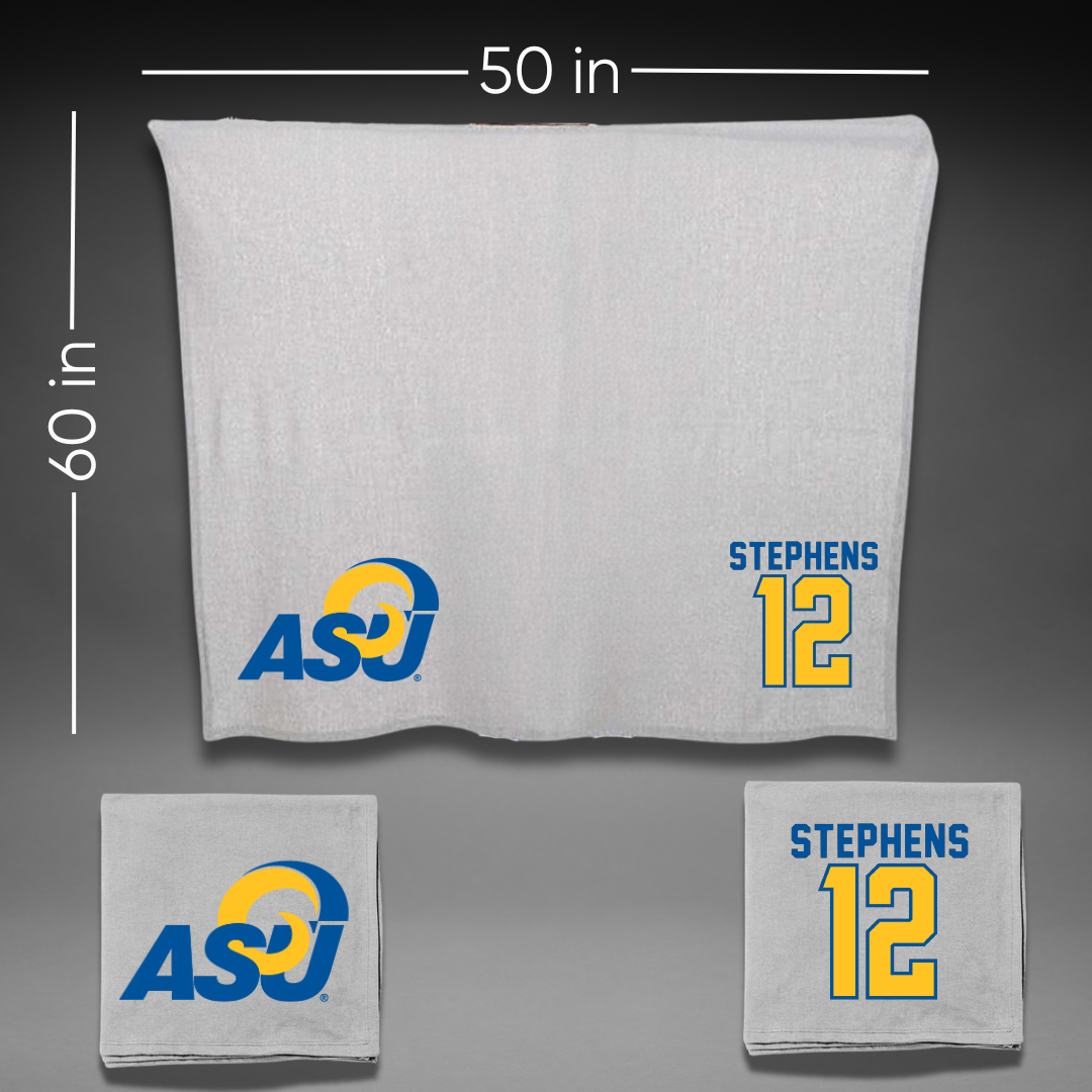 Angelo State University Basketball Gray Blanket - #12 Madeline Stephens