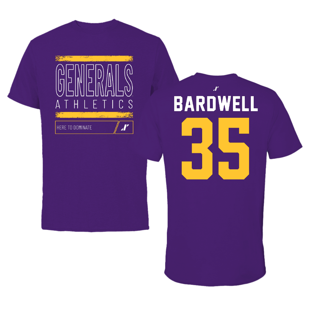 Louisiana State University-Alexandria Baseball Purple Dominate Tee - #35 Nicholas Bardwell