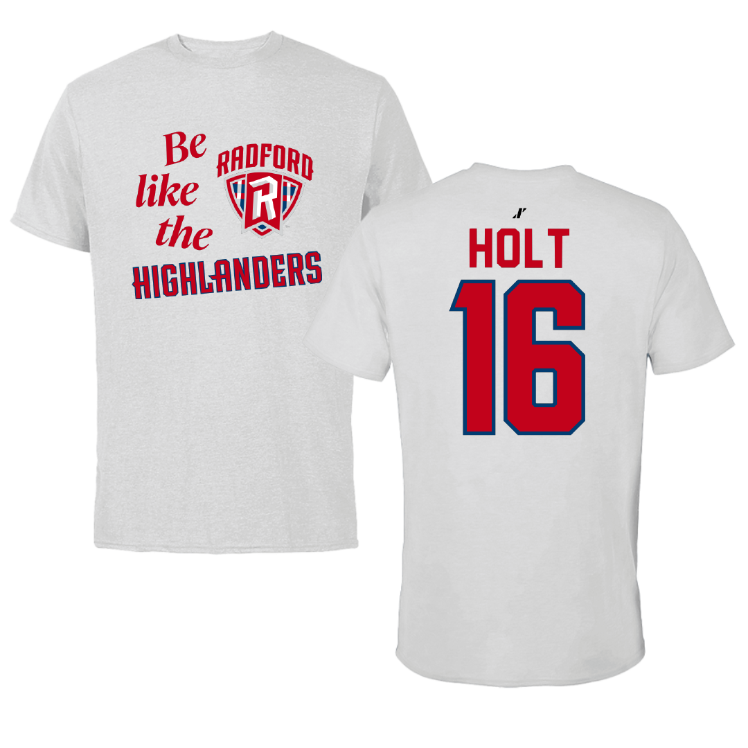Radford University Softball Light Gray Be Like Us Tee - #16 Jada Holt