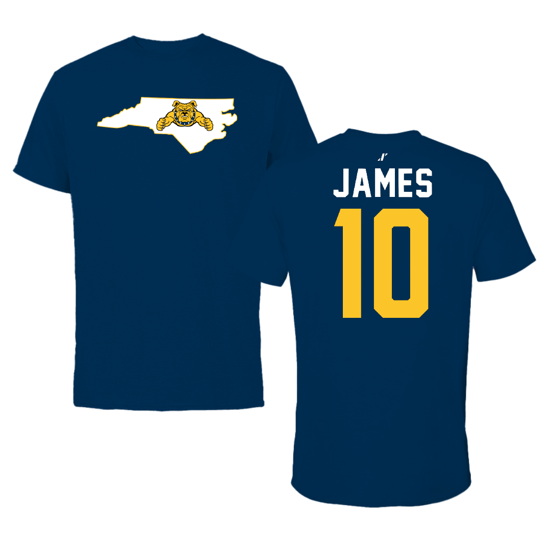 North Carolina A&T State University Softball Navy State Performance Tee - #10 Jaden James