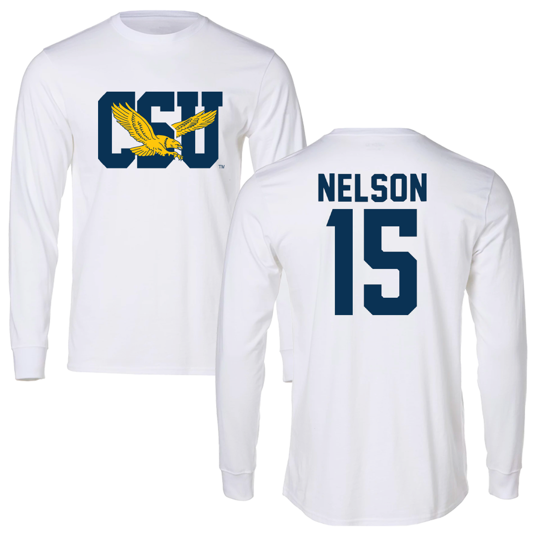 Coppin State University Basketball White Long Sleeve - #15 Macahi Nelson