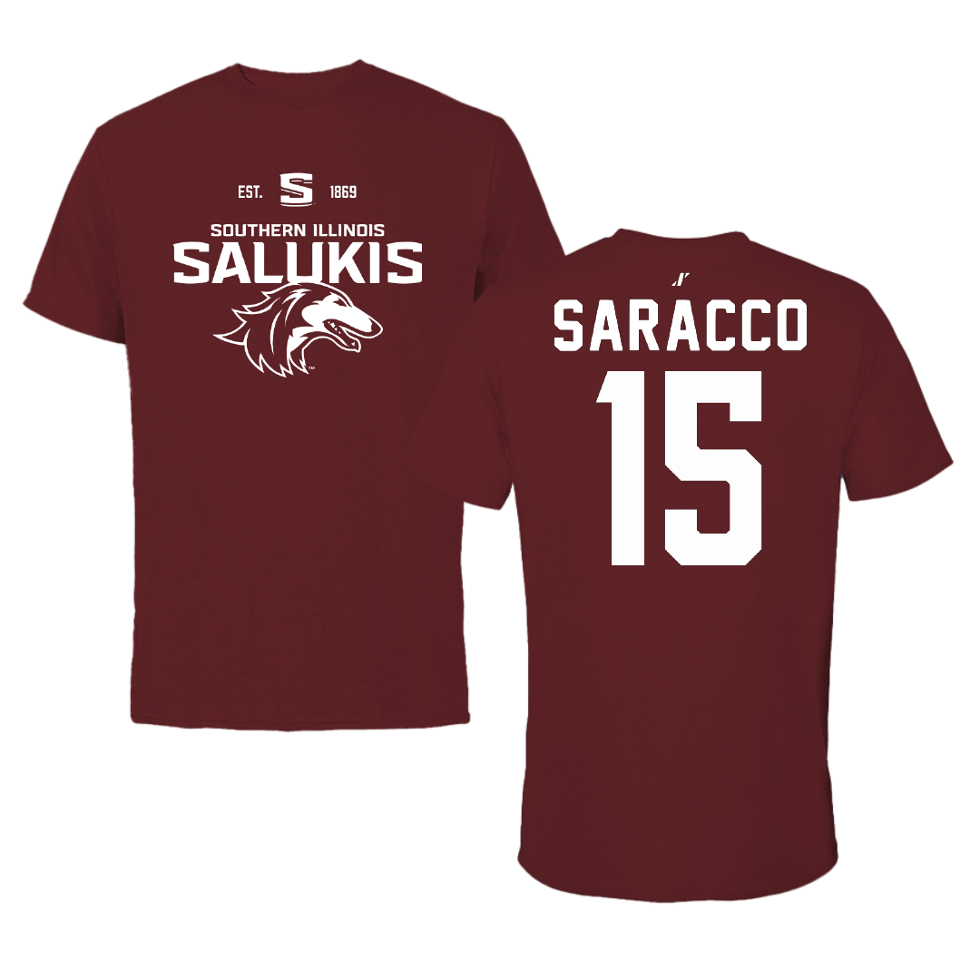 Southern Illinois University at Carbondale Basketball Maroon General Tee - #15 Madisyn Saracco