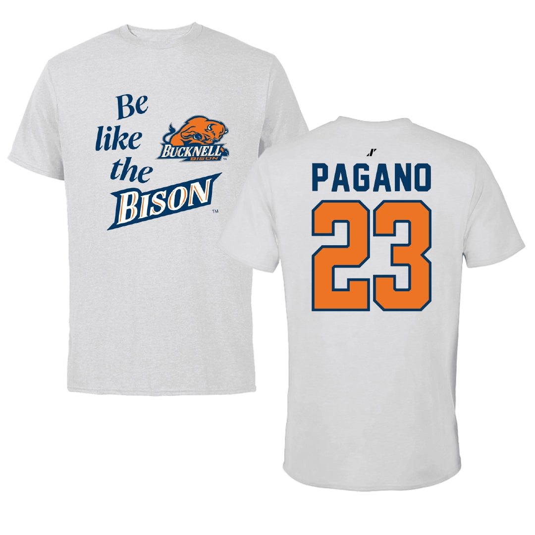 Bucknell University Lacrosse Light Gray Be Like Us Tee - #23 Juliana Pagano