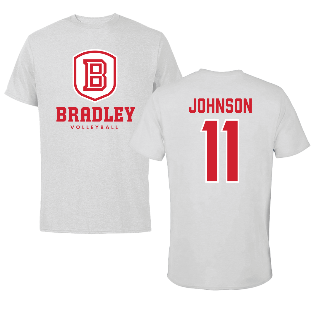 Bradley University Volleyball Gray Performance Tee - #11 Abby Johnson