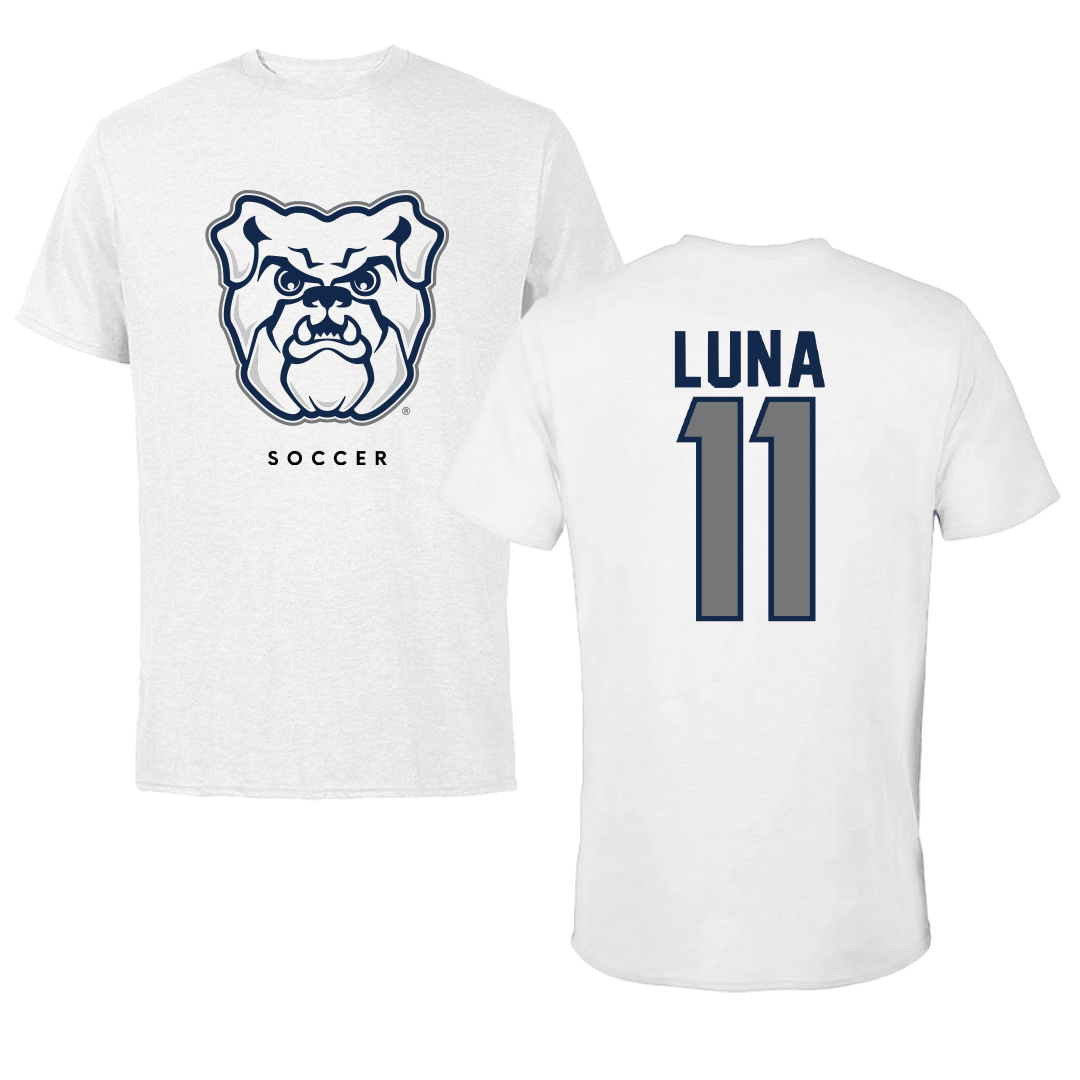 Butler University Soccer White Tee - #11 Jose Luna