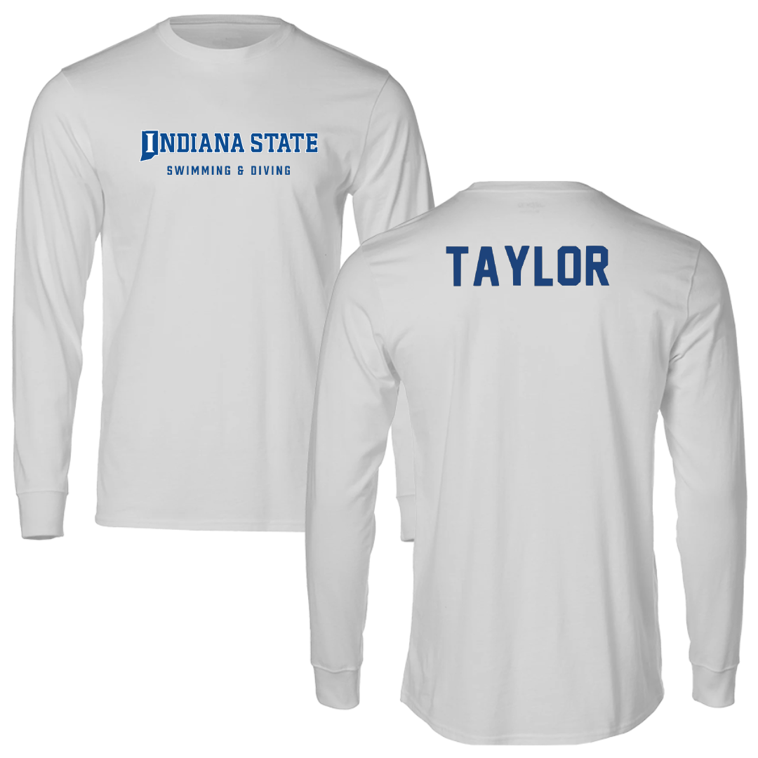 Indiana State University Swimming & Diving Light Gray Performance Long Sleeve - Ella Taylor