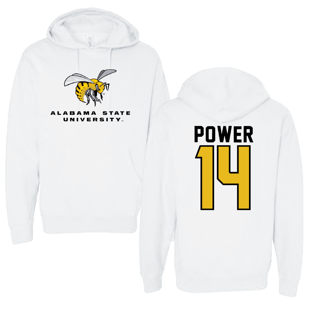 Alabama State University Baseball White Block Hoodie - #14 Trey Power